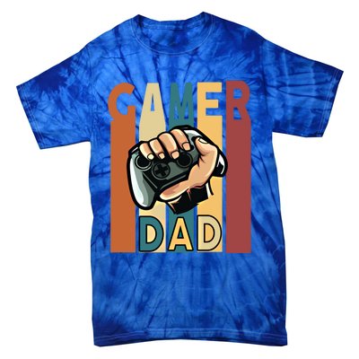 Gamer Dad Retro Vintage Gaming Fathers Day Gift Tie-Dye T-Shirt