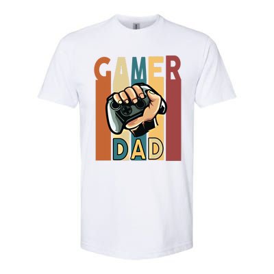 Gamer Dad Retro Vintage Gaming Fathers Day Gift Softstyle CVC T-Shirt