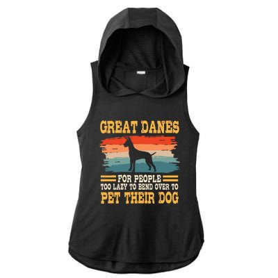 Great Dane Retro Vintage German Mastiff Gentle Dog Lover Ladies PosiCharge Tri-Blend Wicking Draft Hoodie Tank