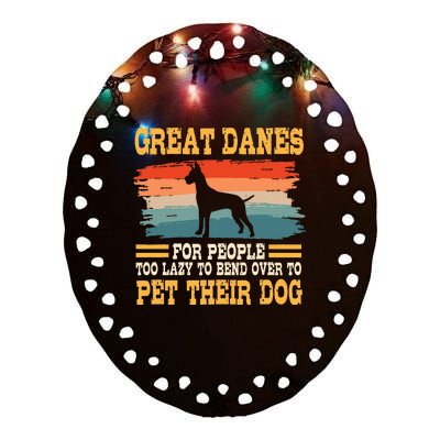 Great Dane Retro Vintage German Mastiff Gentle Dog Lover Ceramic Oval Ornament