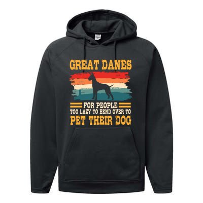 Great Dane Retro Vintage German Mastiff Gentle Dog Lover Performance Fleece Hoodie