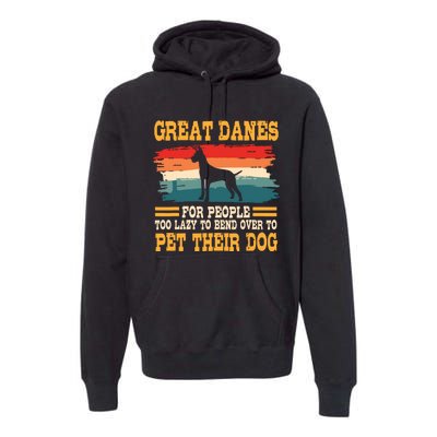 Great Dane Retro Vintage German Mastiff Gentle Dog Lover Premium Hoodie