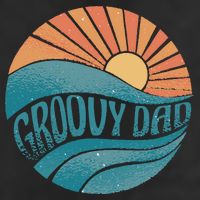 Groovy Dad Retro Sunset Gift 7 Panel Mesh Trucker Snapback Hat