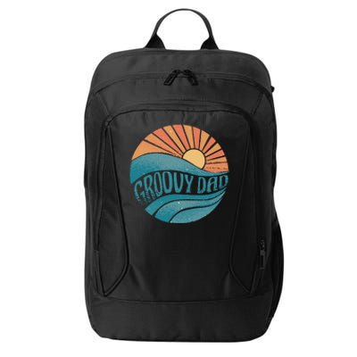 Groovy Dad Retro Sunset Gift City Backpack