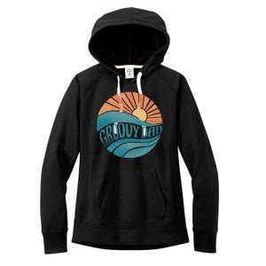 Groovy Dad Retro Sunset Gift Women's Fleece Hoodie