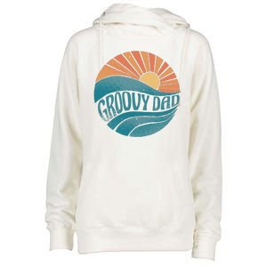 Groovy Dad Retro Sunset Gift Womens Funnel Neck Pullover Hood