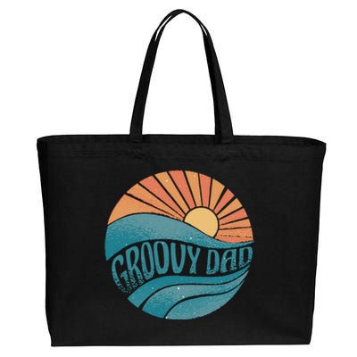 Groovy Dad Retro Sunset Gift Cotton Canvas Jumbo Tote