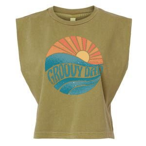 Groovy Dad Retro Sunset Gift Garment-Dyed Women's Muscle Tee