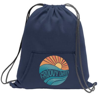 Groovy Dad Retro Sunset Gift Sweatshirt Cinch Pack Bag