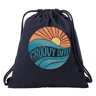 Groovy Dad Retro Sunset Gift Drawstring Bag