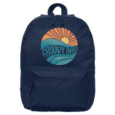 Groovy Dad Retro Sunset Gift 16 in Basic Backpack