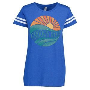 Groovy Dad Retro Sunset Gift Enza Ladies Jersey Football T-Shirt