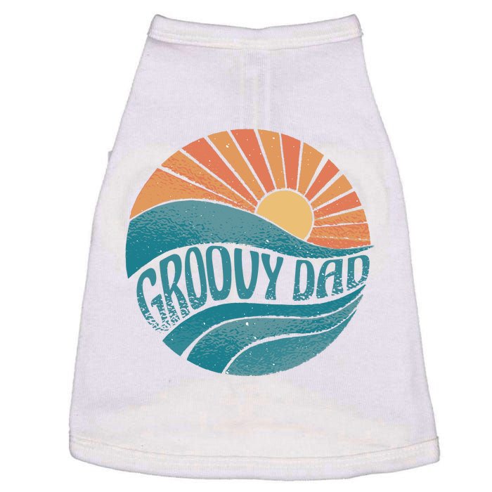 Groovy Dad Retro Sunset Gift Doggie Tank