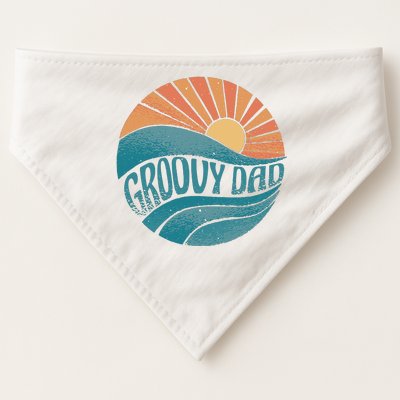 Groovy Dad Retro Sunset Gift USA-Made Doggie Bandana