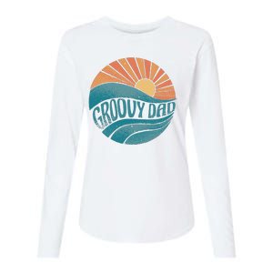 Groovy Dad Retro Sunset Gift Womens Cotton Relaxed Long Sleeve T-Shirt