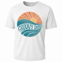 Groovy Dad Retro Sunset Gift Cooling Performance Crew T-Shirt