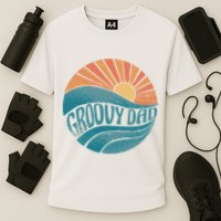 Groovy Dad Retro Sunset Gift Cooling Performance Crew T-Shirt