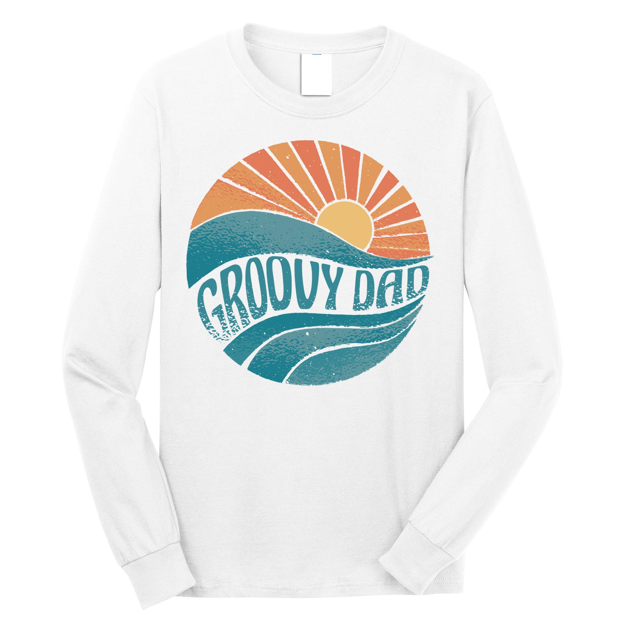 Groovy Dad Retro Sunset Gift Long Sleeve Shirt
