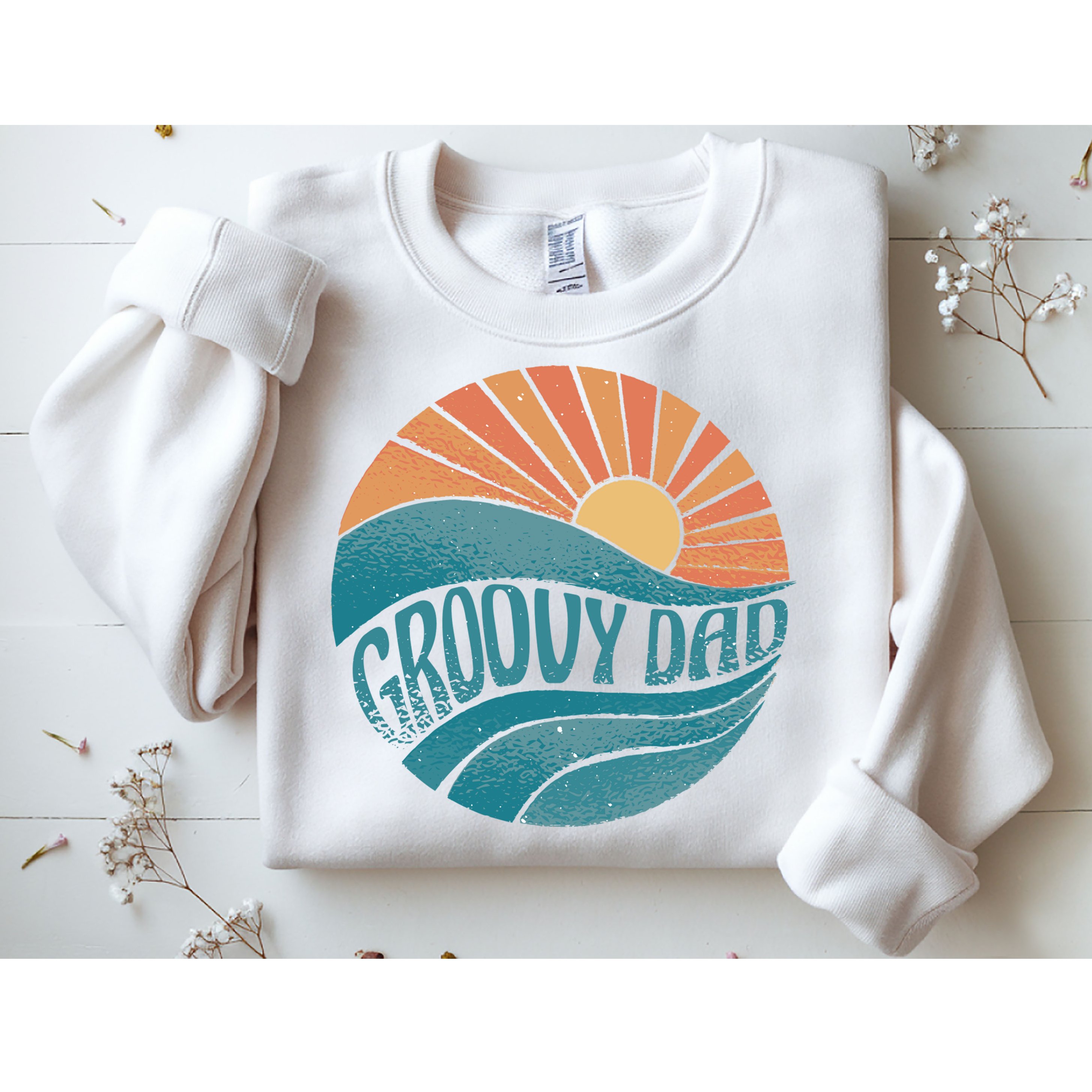 Groovy Dad Retro Sunset Gift Sweatshirt