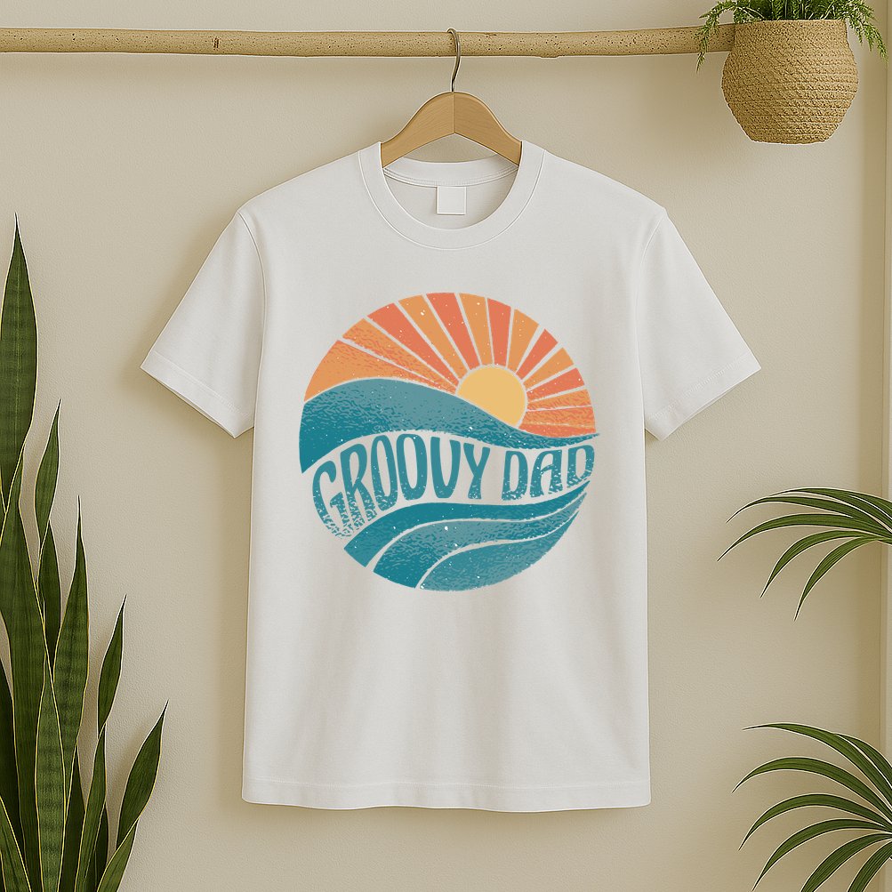 Groovy Dad Retro Sunset Gift T-Shirt