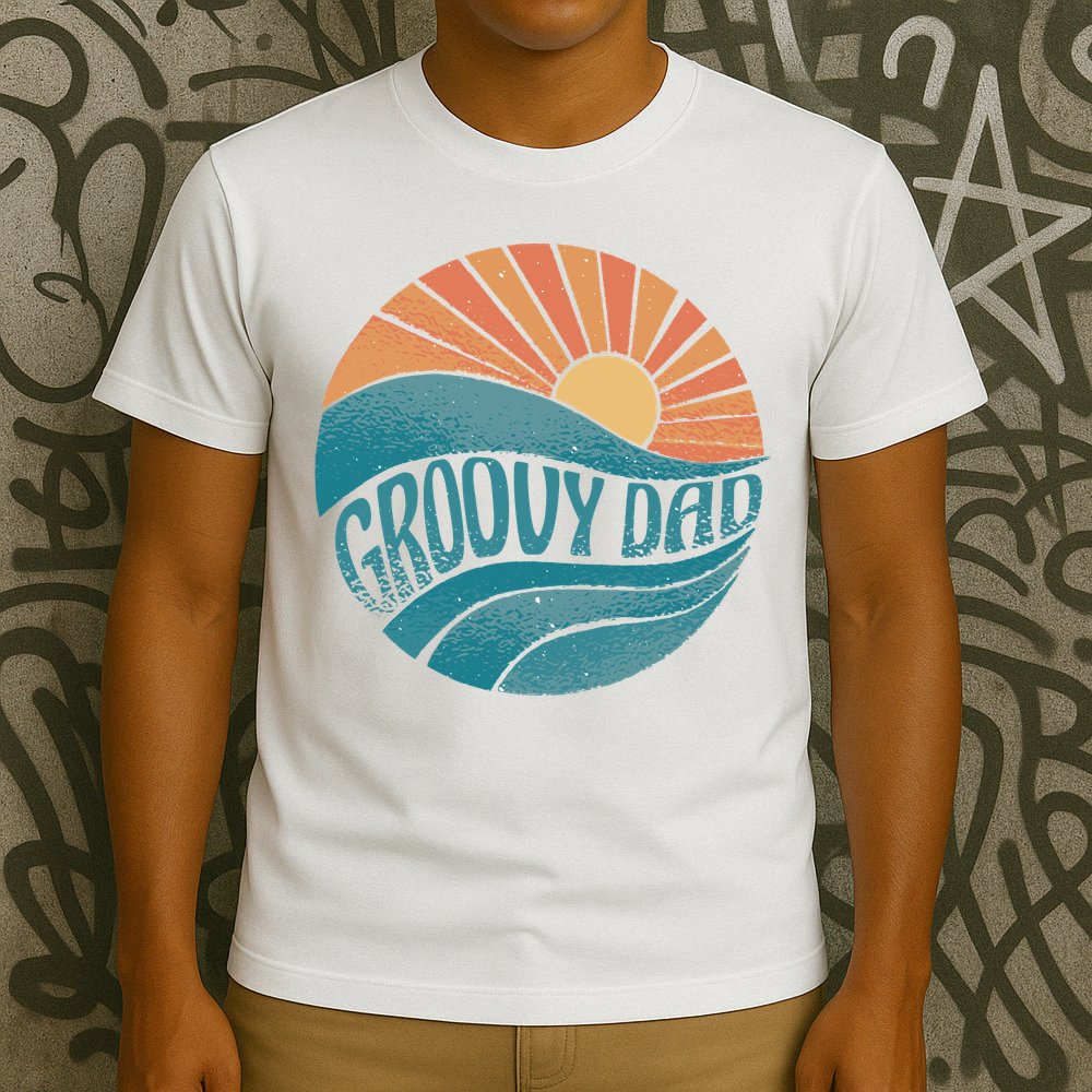 Groovy Dad Retro Sunset Gift T-Shirt