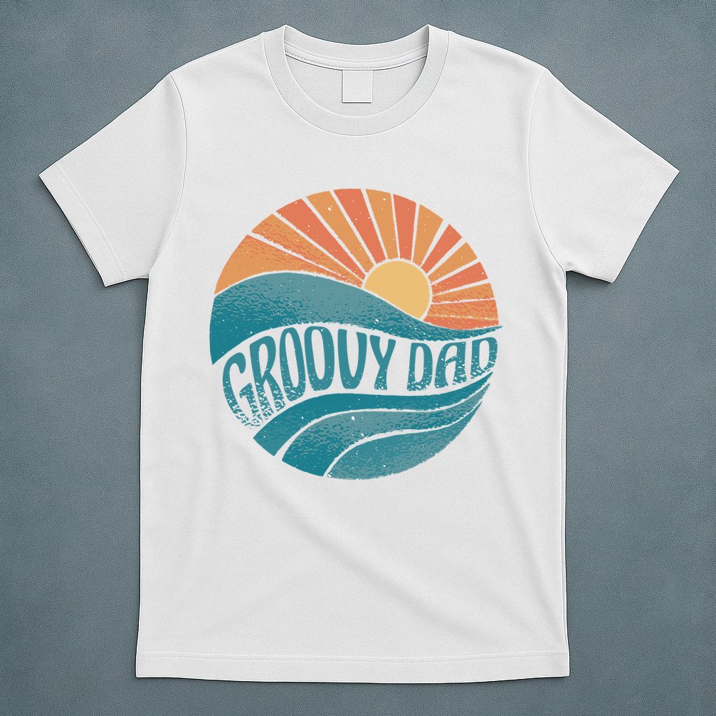 Groovy Dad Retro Sunset Gift T-Shirt