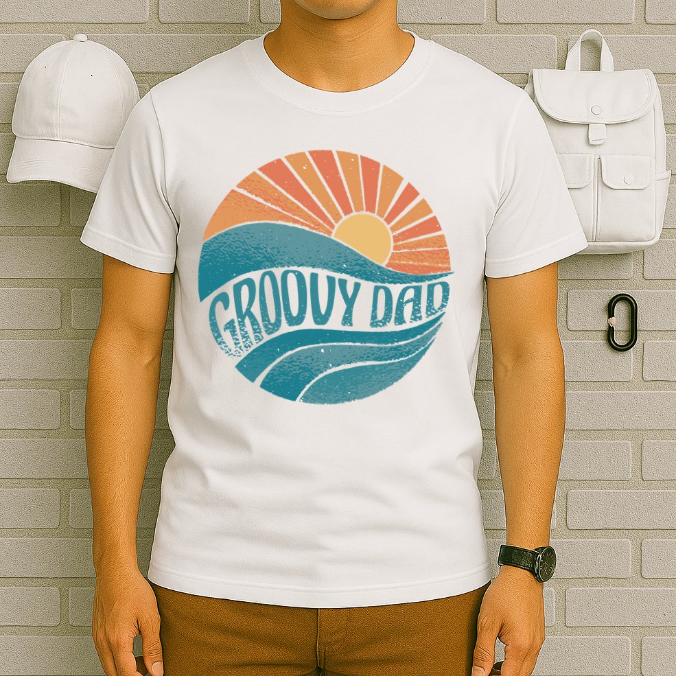 Groovy Dad Retro Sunset Gift T-Shirt