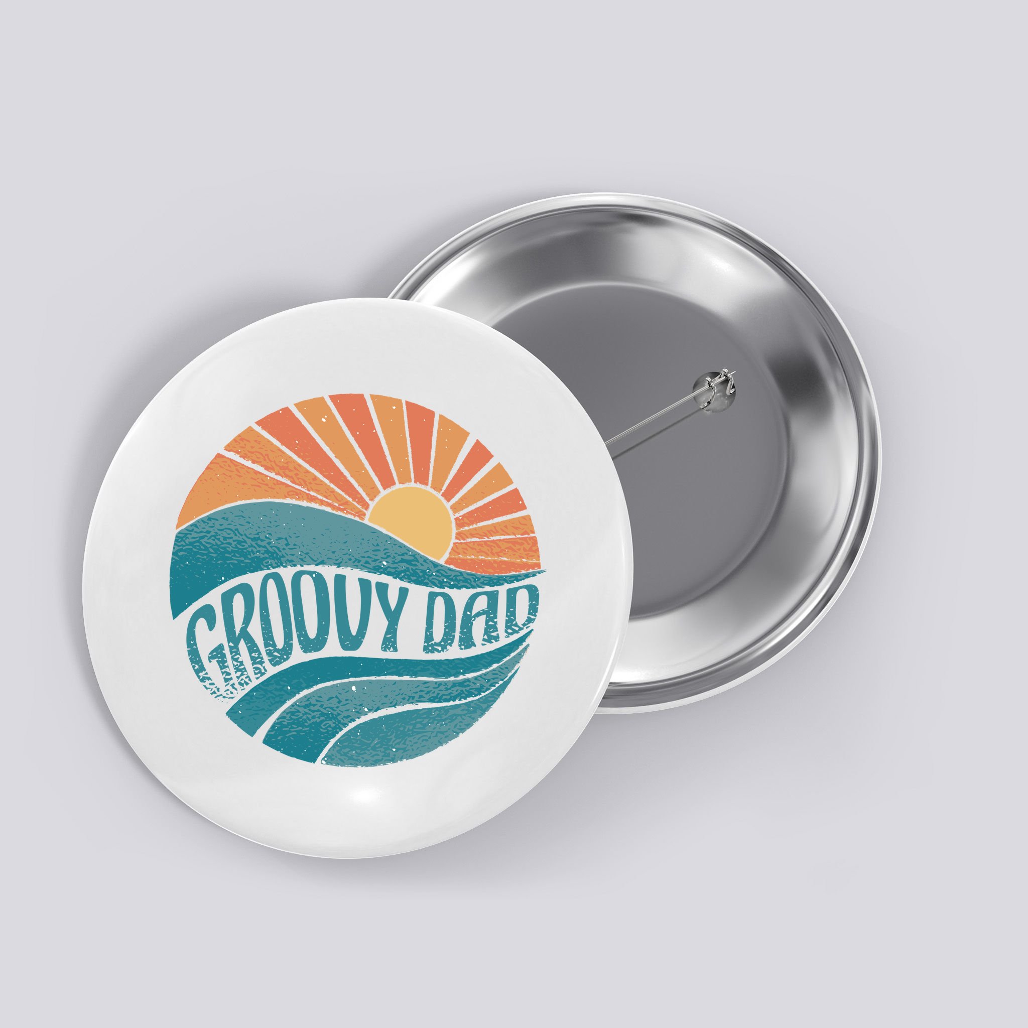 Groovy Dad Retro Sunset Gift Button