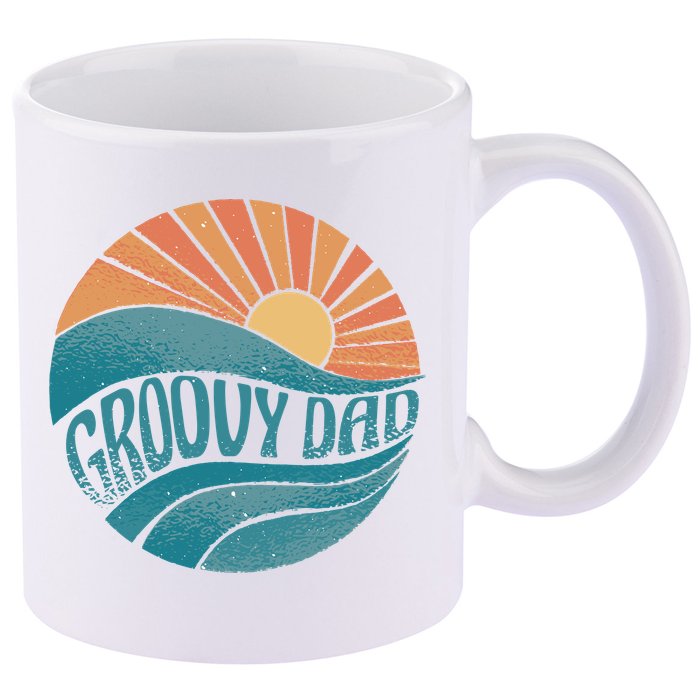 Groovy Dad Retro Sunset Gift 11oz C Handle Ceramic Mug