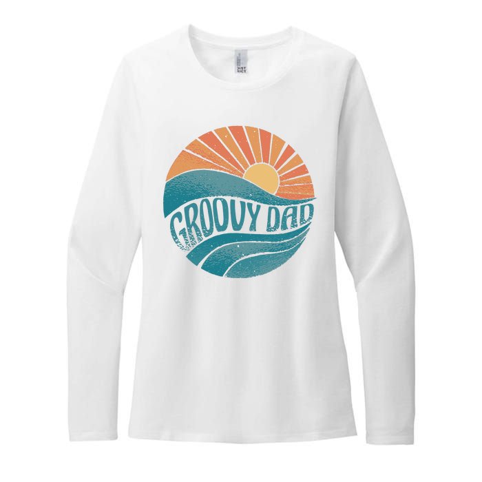 Groovy Dad Retro Sunset Gift Womens CVC Long Sleeve Shirt