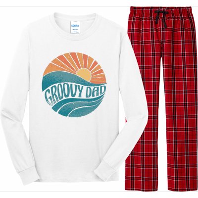 Groovy Dad Retro Sunset Gift Long Sleeve Pajama Set