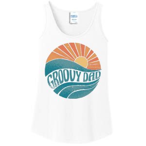 Groovy Dad Retro Sunset Gift Ladies Essential Tank