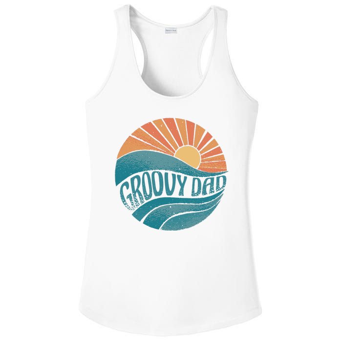 Groovy Dad Retro Sunset Gift Ladies PosiCharge Competitor Racerback Tank