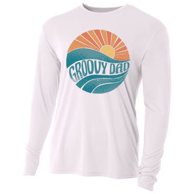 Groovy Dad Retro Sunset Gift Cooling Performance Long Sleeve Crew