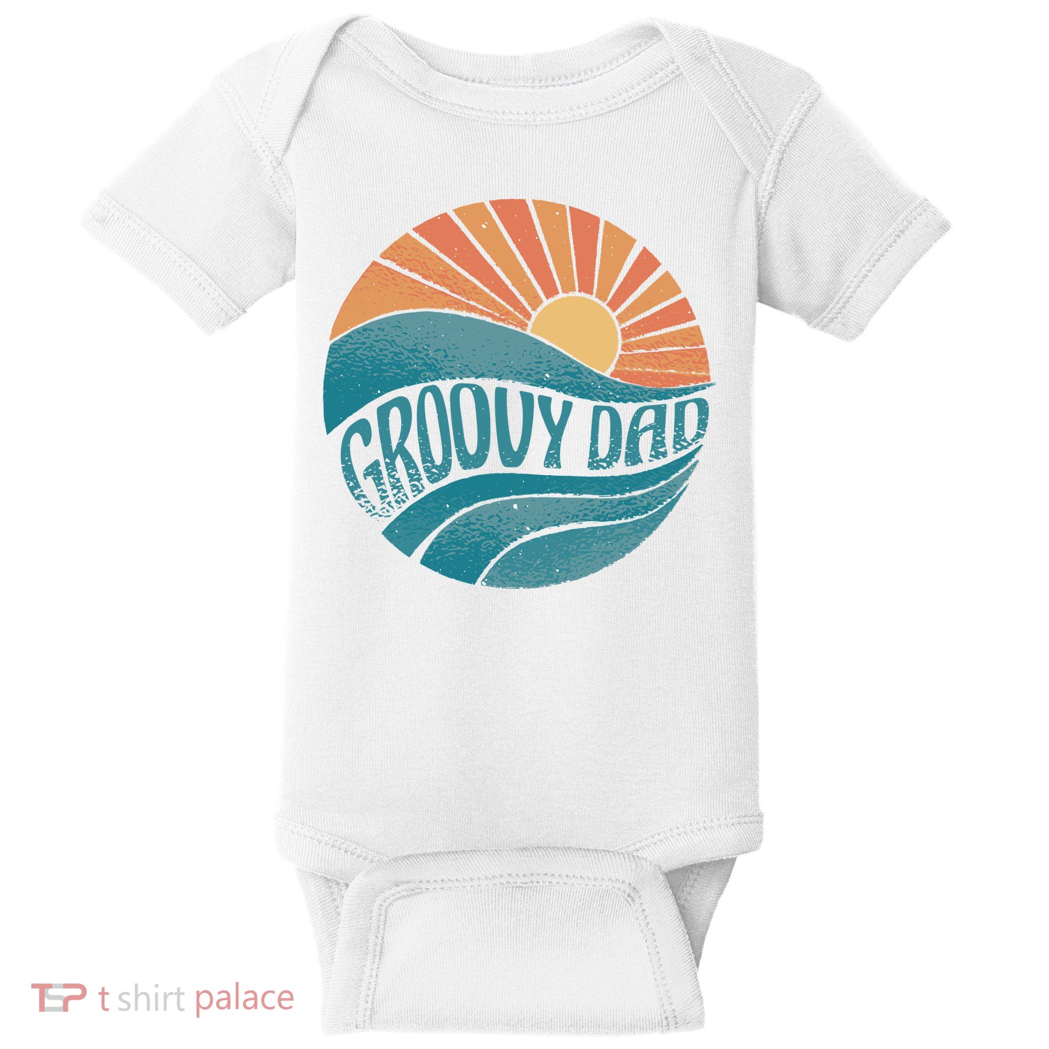 Groovy Dad Retro Sunset Gift Baby Bodysuit