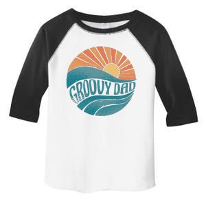 Groovy Dad Retro Sunset Gift Toddler Fine Jersey T-Shirt