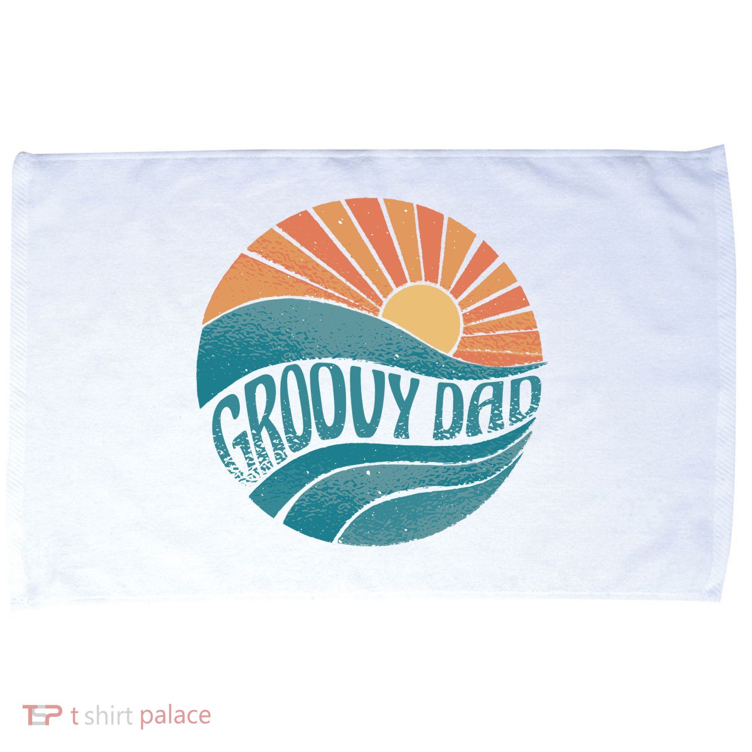Groovy Dad Retro Sunset Gift Microfiber Hand Towel
