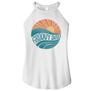 Groovy Dad Retro Sunset Gift Women's Perfect Tri Rocker Tank