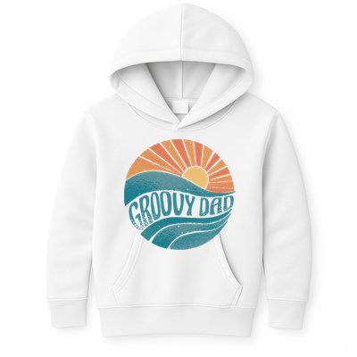 Groovy Dad Retro Sunset Gift Kids Hoodie