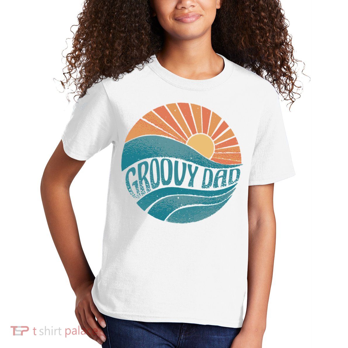 Groovy Dad Retro Sunset Gift Kids T-Shirt