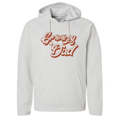 Groovy Dad Retro 70’s Birthday Flower Mom & Dad Matching Performance Fleece Hoodie