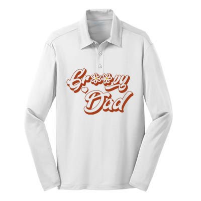 Groovy Dad Retro 70’s Birthday Flower Mom & Dad Matching Silk Touch Performance Long Sleeve Polo