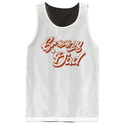 Groovy Dad Retro 70’s Birthday Flower Mom & Dad Matching Mesh Reversible Basketball Jersey Tank