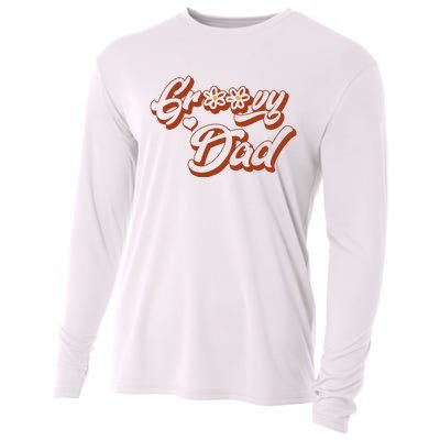 Groovy Dad Retro 70’s Birthday Flower Mom & Dad Matching Cooling Performance Long Sleeve Crew