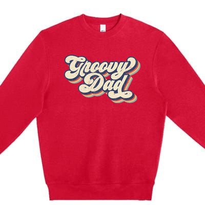 Groovy Dad Retro 70s Aesthetic Style Premium Crewneck Sweatshirt