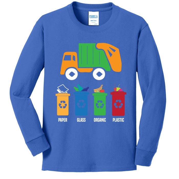 Garbage Day Recycling Truck Kids Long Sleeve Shirt