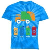 Garbage Day Recycling Truck Kids Tie-Dye T-Shirt