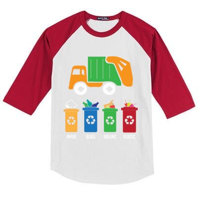 Garbage Day Recycling Truck Kids Colorblock Raglan Jersey