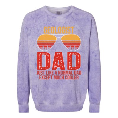 Geologist Dad Retro Sunglasses For Father's Day Gift Colorblast Crewneck Sweatshirt