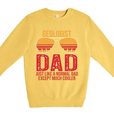 Geologist Dad Retro Sunglasses For Father's Day Gift Premium Crewneck Sweatshirt